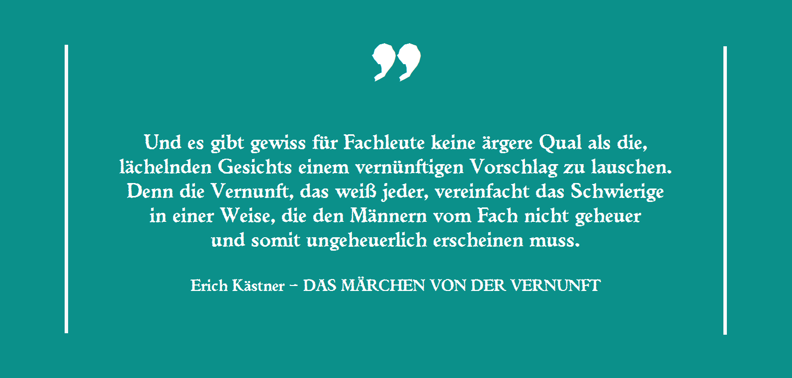 Erich Kästner - DAS MÄRCHEN VON DER VERNUNFT