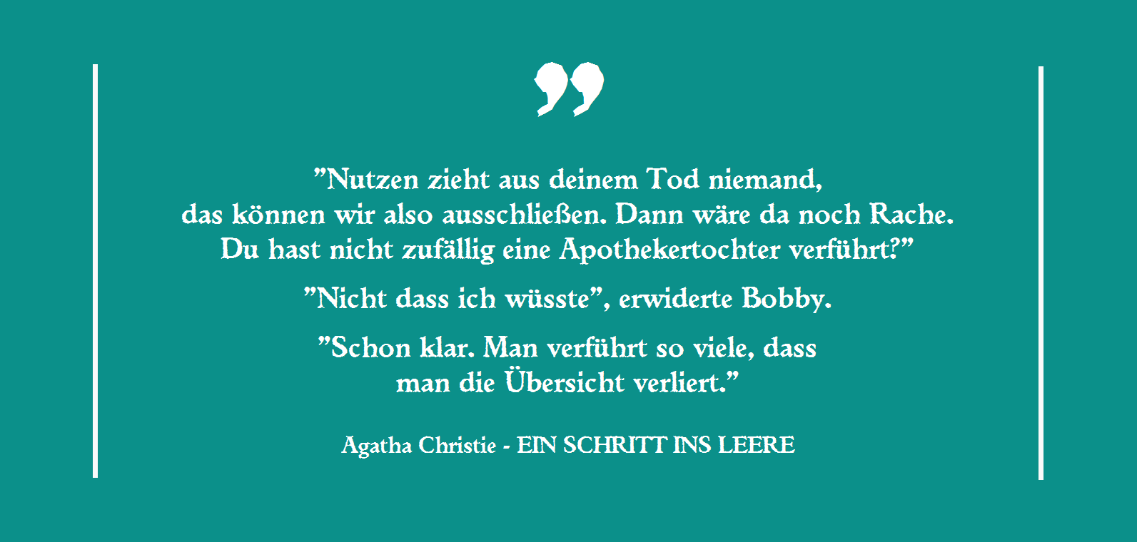 Agatha Christie – EIN SCHRITT INS LEERE